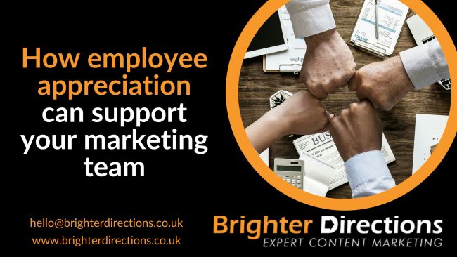 Employee appreciation supporting marketing team